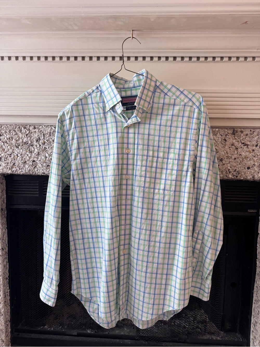 Vineyard Vines Green & Blue Plaid Button-Down Shirt